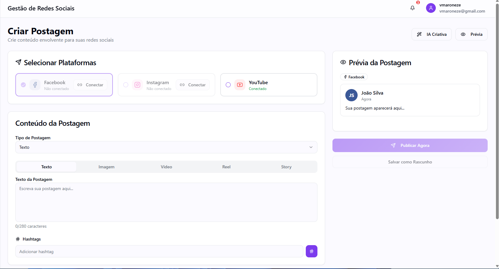 Fluxo de criação e aprovação de conteúdo em equipe no MSocial